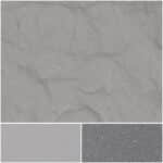 Biluna 2600 UVS surface samples showcasing unique gray textures and finishes.