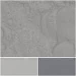 Biluna Satin UVS surface textures showcasing gray tones and finishes.