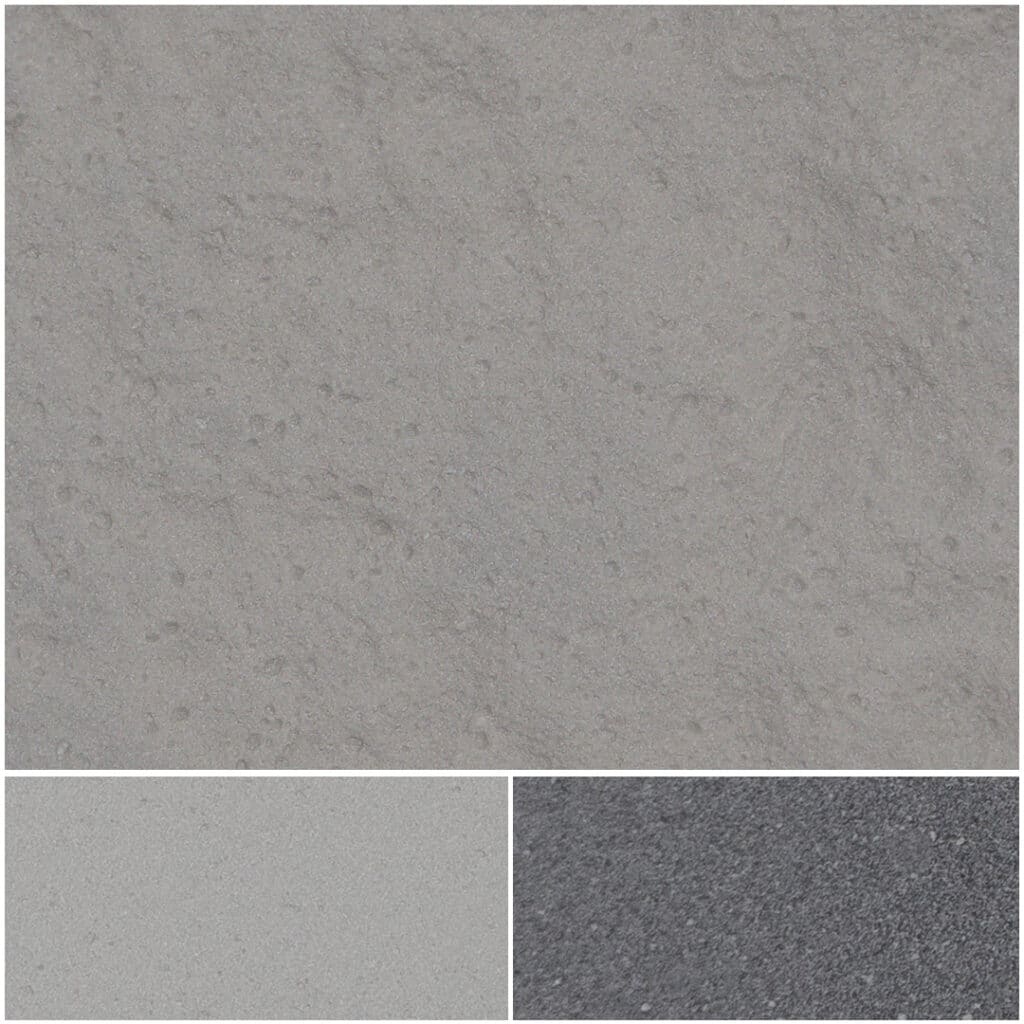 Biluna Soft White UVS texture samples in various shades of soft gray.