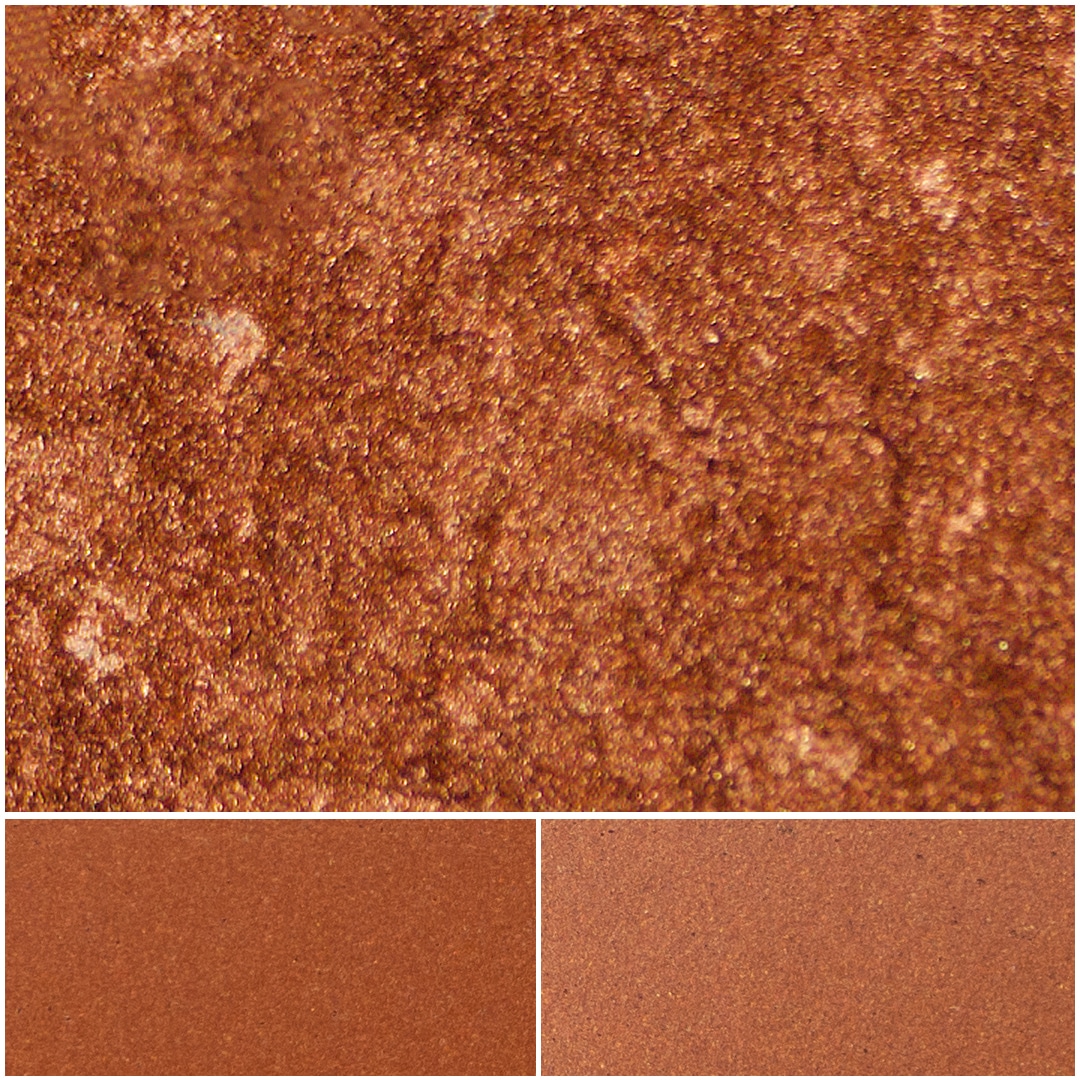 Rich red-brown eyeshadow powder with shimmering glitter for stunning makeup looks.