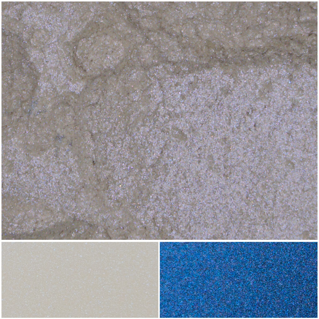 Sparkling blue pigment for vibrant art and craft projects, enhancing creativity.