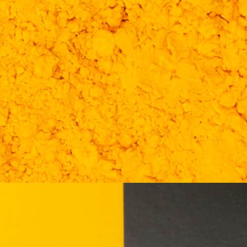 Vibrant mango-colored powder showcasing rich yellow tones for artistic projects.