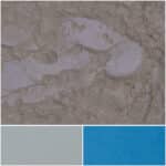 Optique DP Super Blue pigment swatches showcasing unique blue and gray shades.