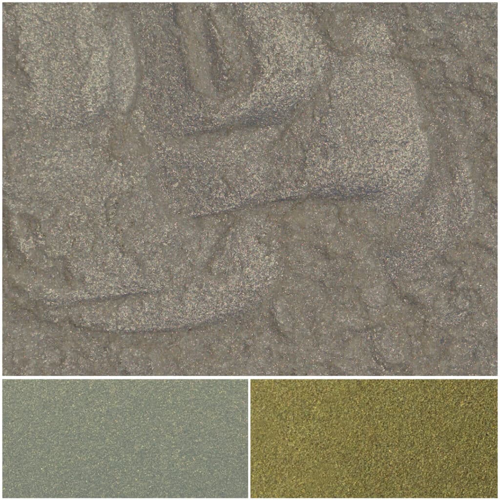 Shimmering gold pigment with subtle hues ideal for cosmetics and artistic applications.
