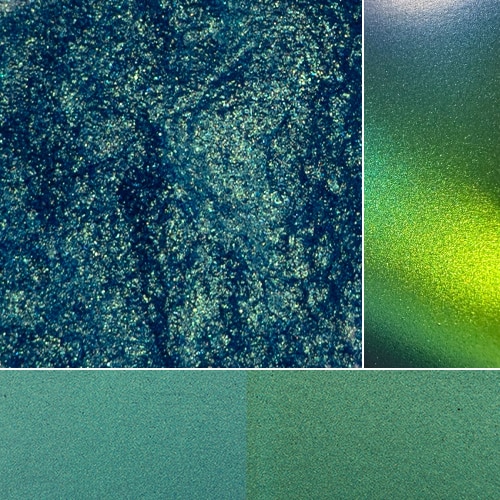 Vibrant Synmira Blue VBG showcasing shimmering teal and green textures for stunning designs.