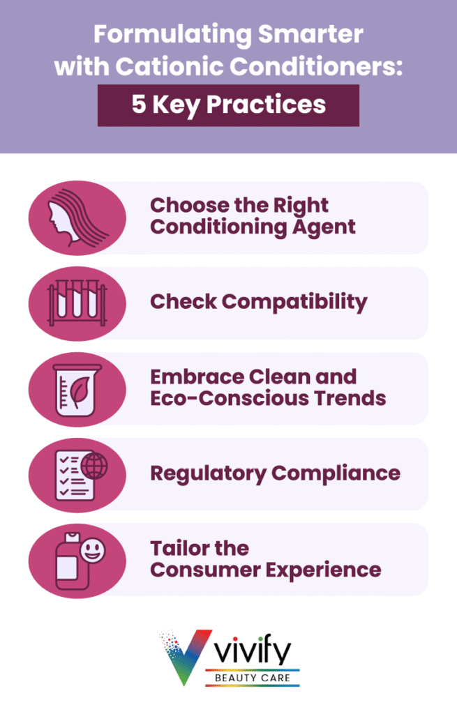 Key practices for formulating effective cationic conditioners in the beauty industry.