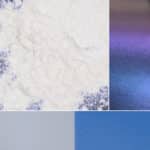 Shimmering powder swatch showcasing vibrant colors for cosmetic and artistic use.
