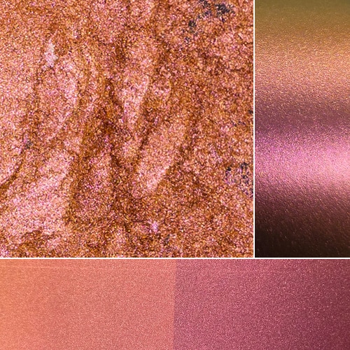 Shimmering texture in warm hues for makeup and design applications.