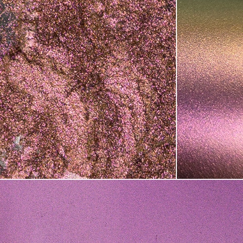 Shimmering pink pigment showcasing iridescent hues for makeup and crafting applications.