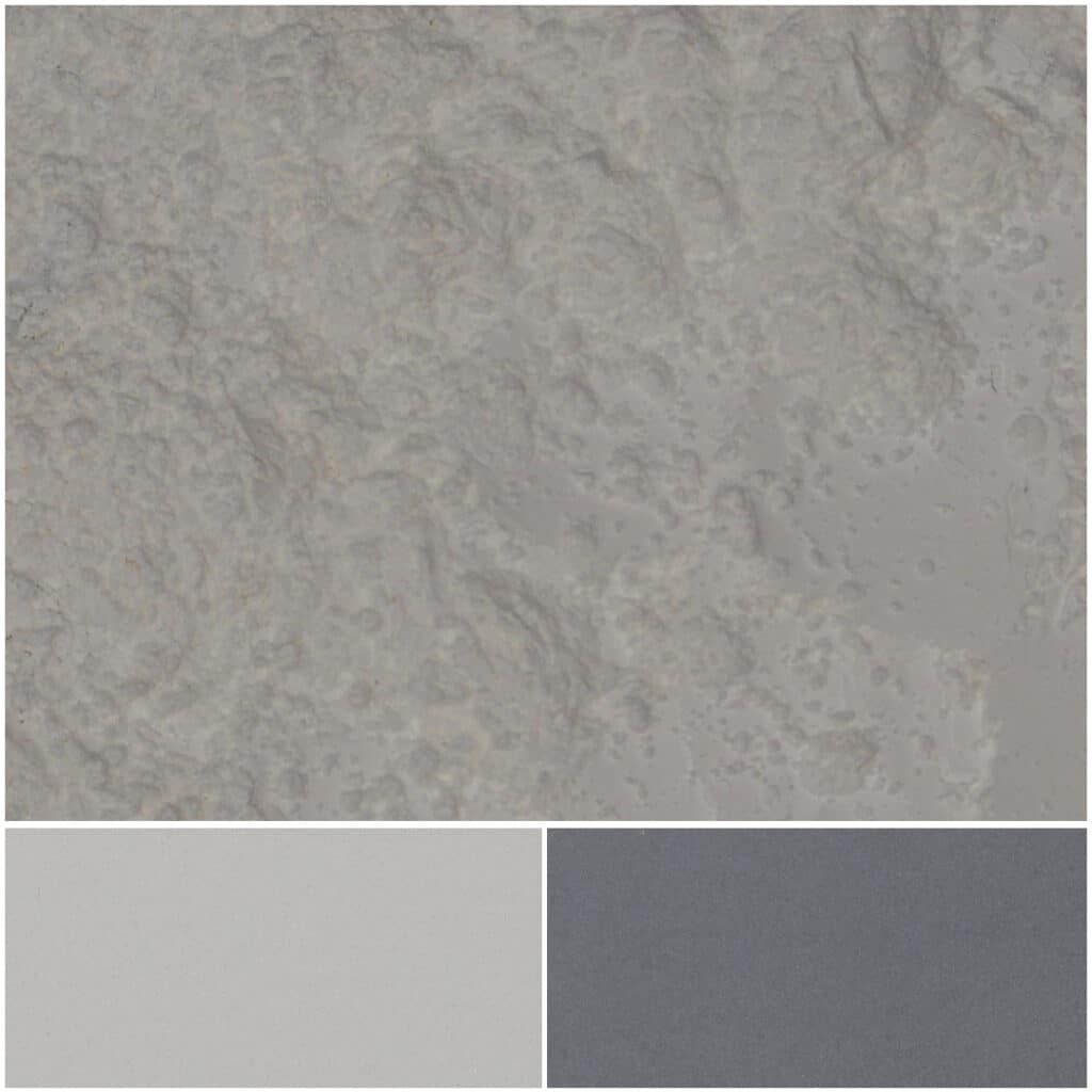 Biluna Fine UVS shows textured gray surfaces for versatile design applications.