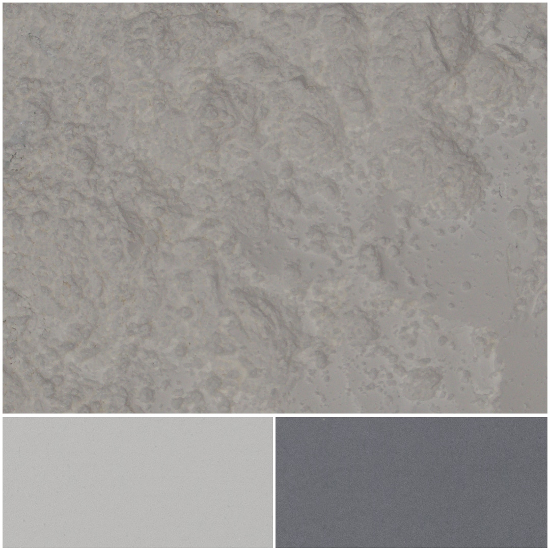 Biluna Fine UVS shows textured gray surfaces for versatile design applications.