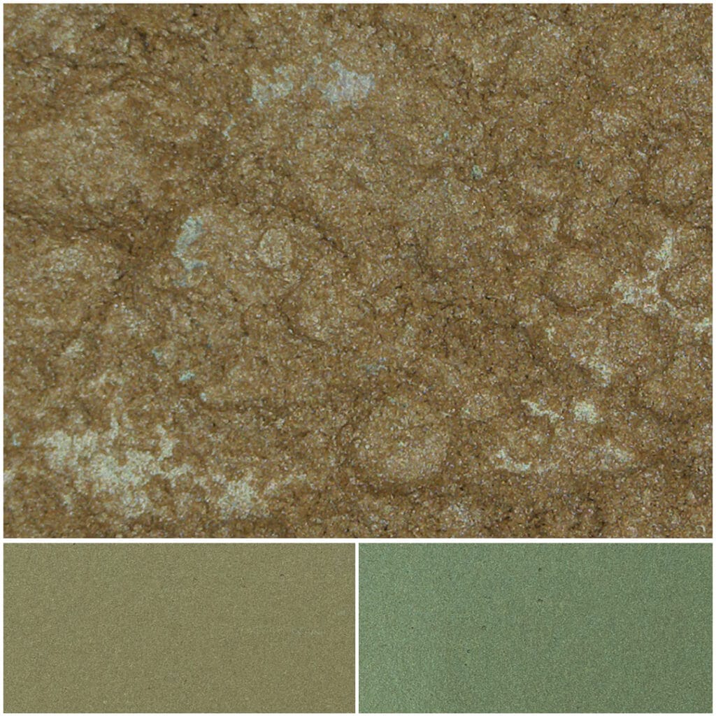 Vibrant Chromatique Yellow Green Pearl pigment for art and design applications.