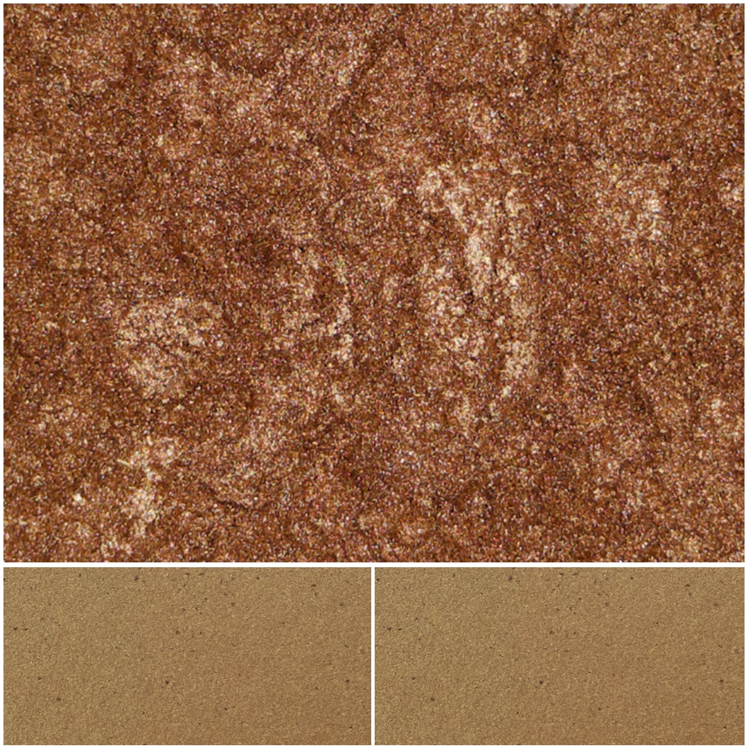 Rich bronze pigment texture ideal for makeup and art applications.