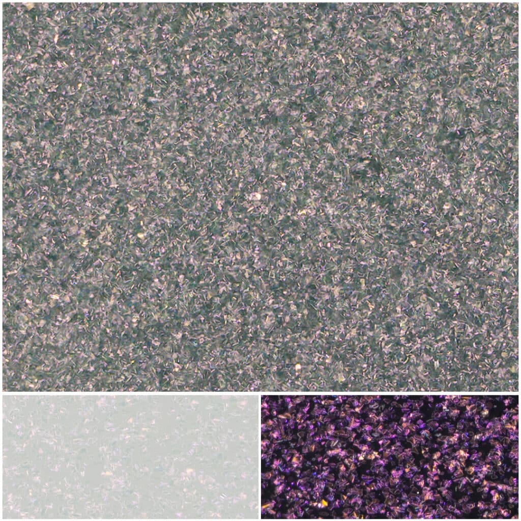 Vibrant diamond-like texture showcasing stunning red and purple hues in fine detail.