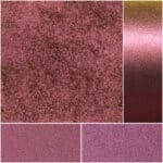 Shimmering rose gold glitter in vibrant textures for stunning makeup looks.