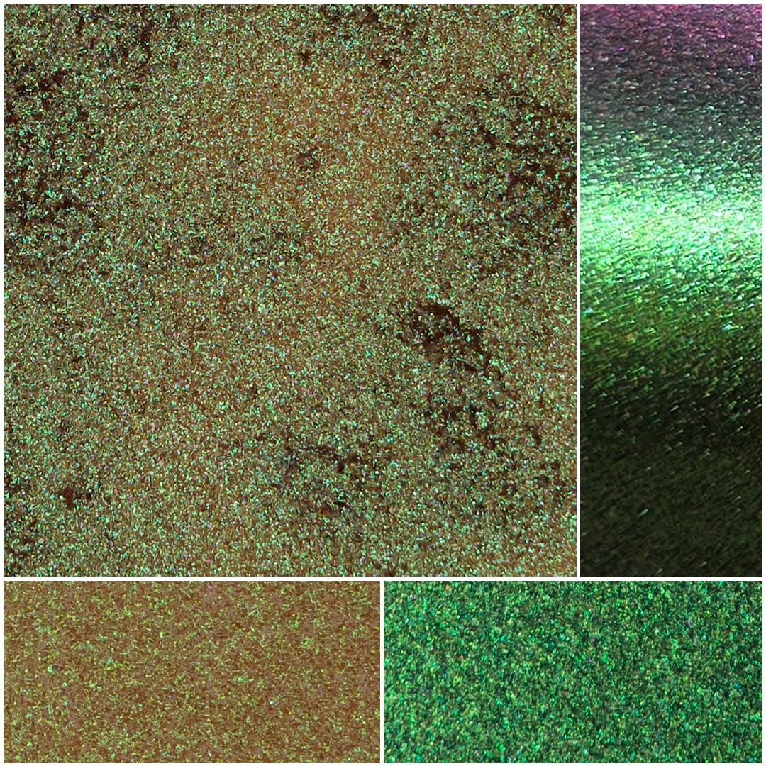 Vibrant diamond variable texture showcasing shimmering green and brown colors in close-up.