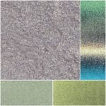 Crisp and colorful textured backgrounds in shimmering shades of green and purple.