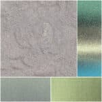 Glittery texture sample featuring shades of green, blue, and silver hues.