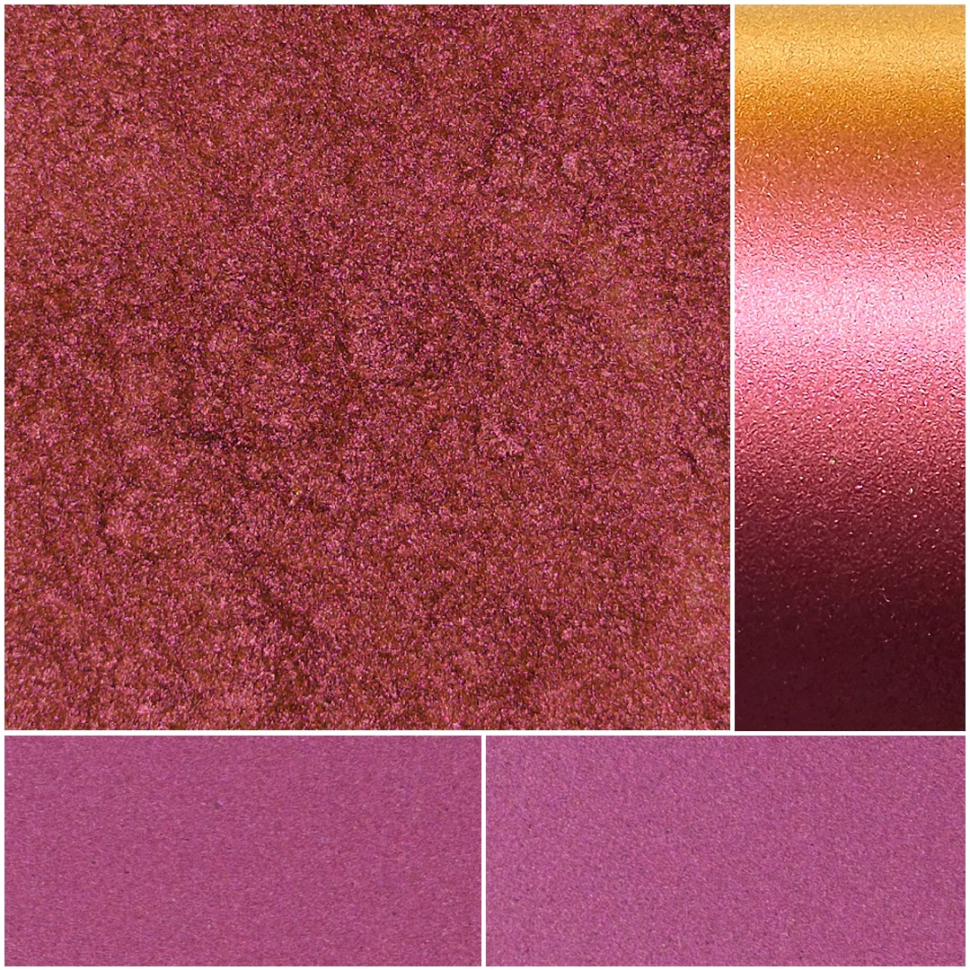 Rich pink and gold shimmering eyeshadow palette for vibrant makeup looks.