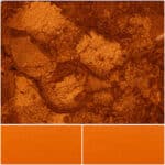 Vibrant copper pigment texture for art and design projects.