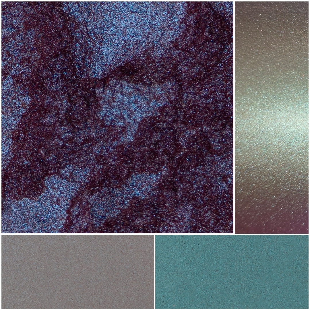 Vibrant colored textures showcasing the MICAMIRA BVR29 eyeshadow palette shades.