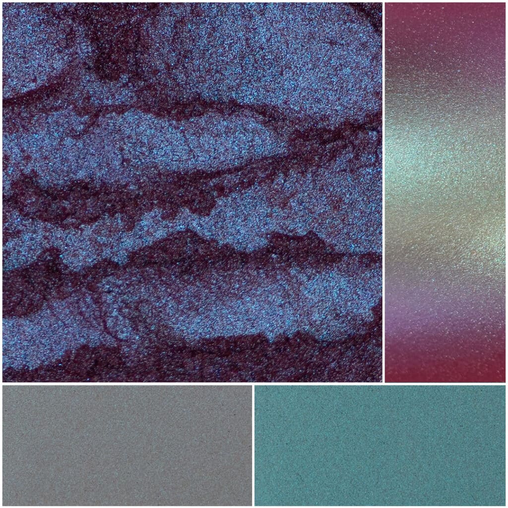 Vibrant eyeshadow palette featuring luxurious blues, purples, and shimmering finishes for stunning looks.