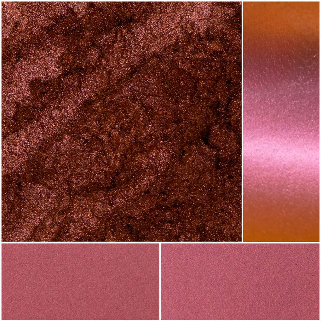 Rich, shimmering pigments in warm tones for stunning makeup looks.
