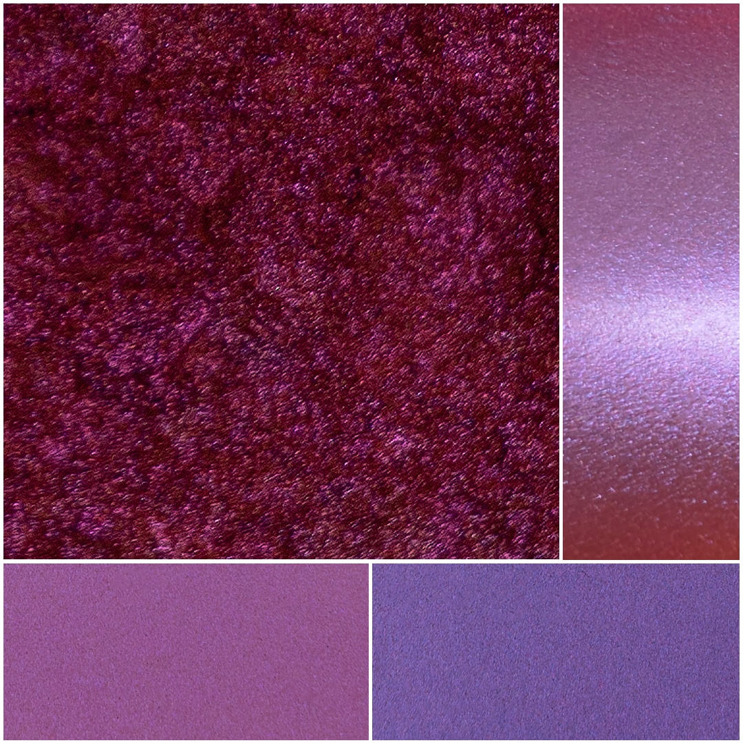 Rich purple textures showcasing mesmerizing shimmer and depth for makeup enthusiasts.
