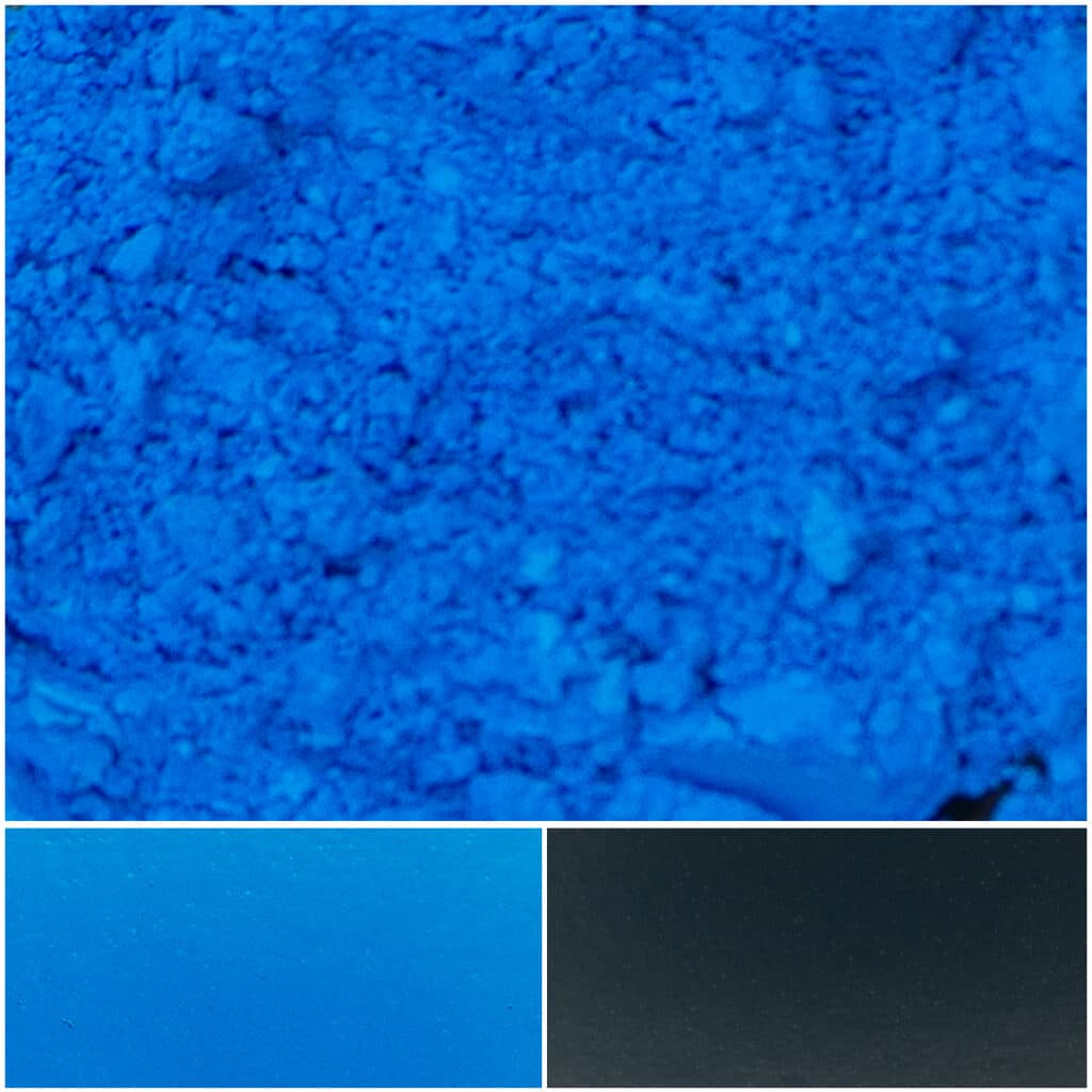 Vibrant blue pigment powder ideal for artistic and design projects.