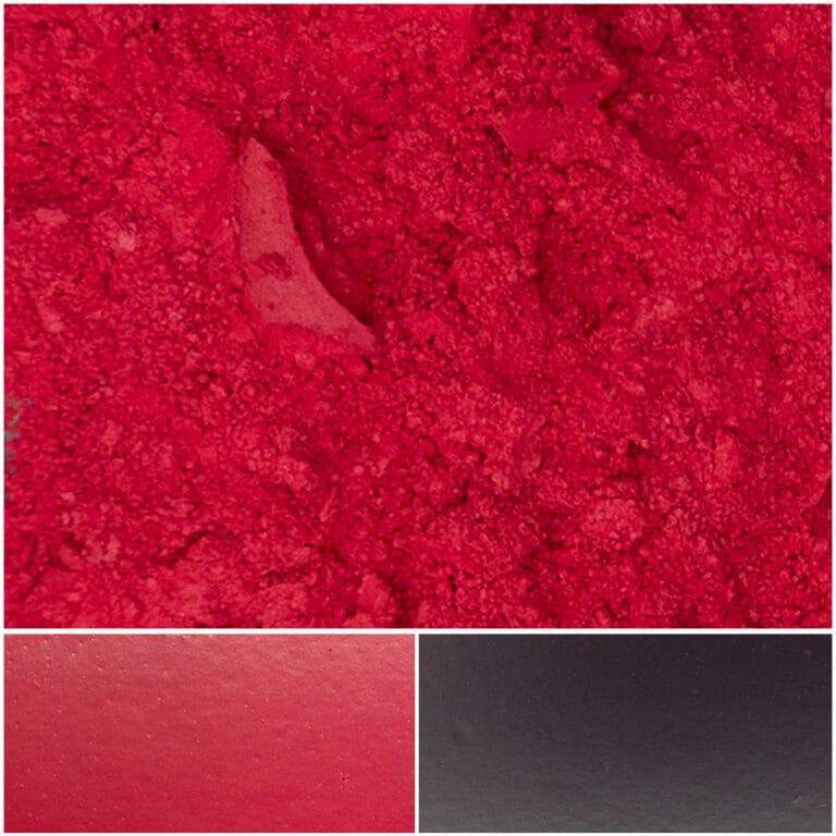 Vibrant cranberry powder showcased with rich red and contrasting shades for artistic inspiration.