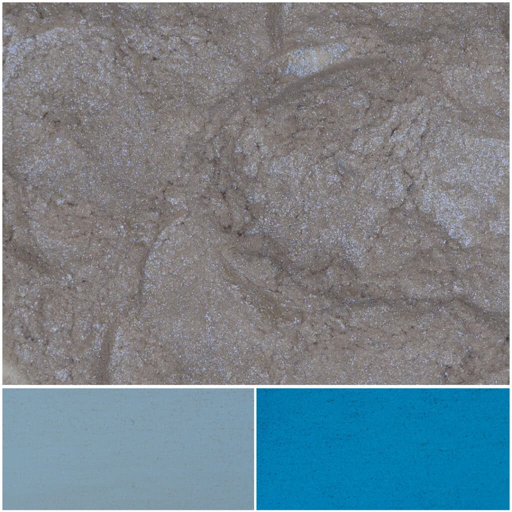 Mosaic Pale Blue features soft textures in soothing blue and earthy tones.
