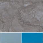 Mosaic Pale Blue features soft textures in soothing blue and earthy tones.
