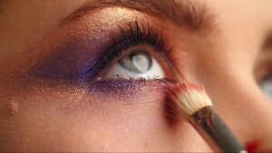 Colorful eyeshadow application for a vibrant and eye-catching makeup look.