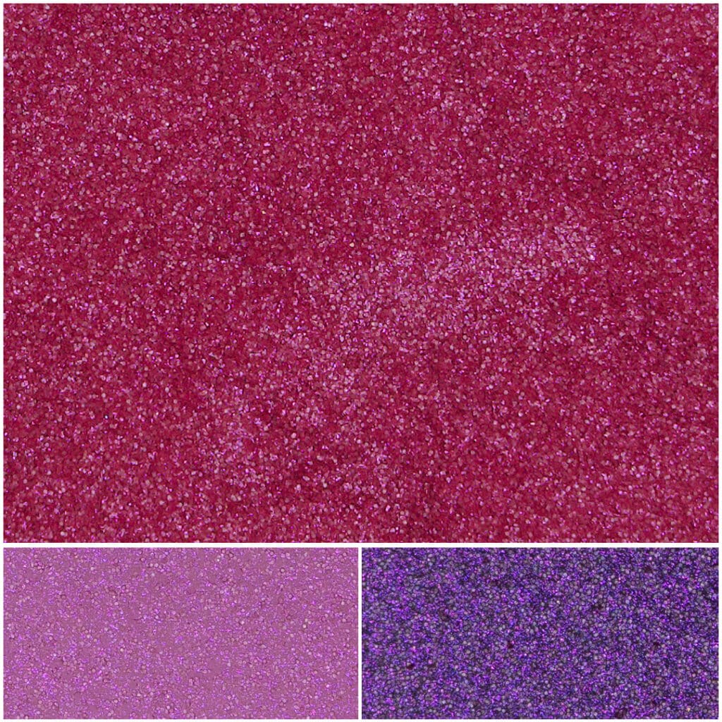 Vibrant ruby confetti glitter for crafting, decorations, and art projects.