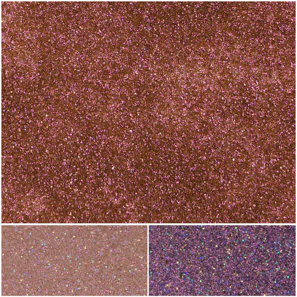 Rose gold confetti background with sparkling glitter for stylish decorations.