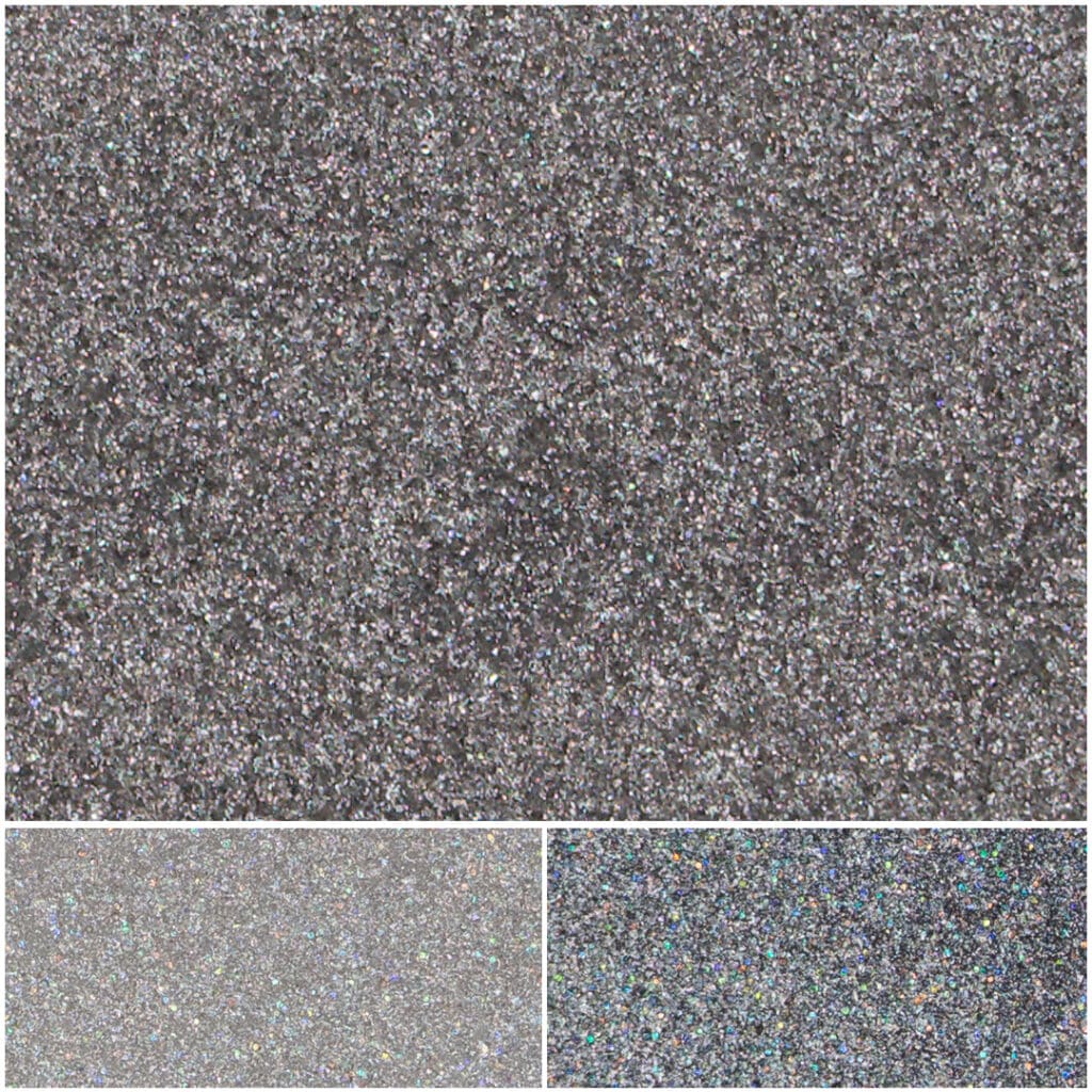 Silver confetti texture with sparkles, ideal for festive decorations and crafting projects.