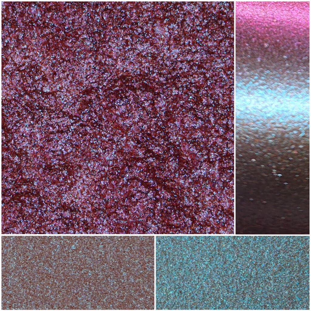 Sparkling Fiesta Gemini BRO48 glitters in red and blue hues for vibrant makeup applications.