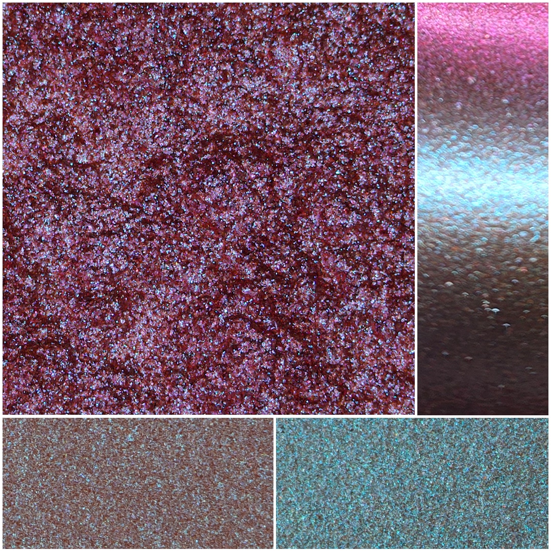 Sparkling Fiesta Gemini BRO48 glitters in red and blue hues for vibrant makeup applications.
