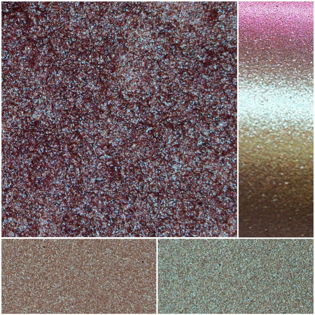 Vibrant Fiesta Gemini BVR-29 shimmering pigments in elegant color variations and textures.