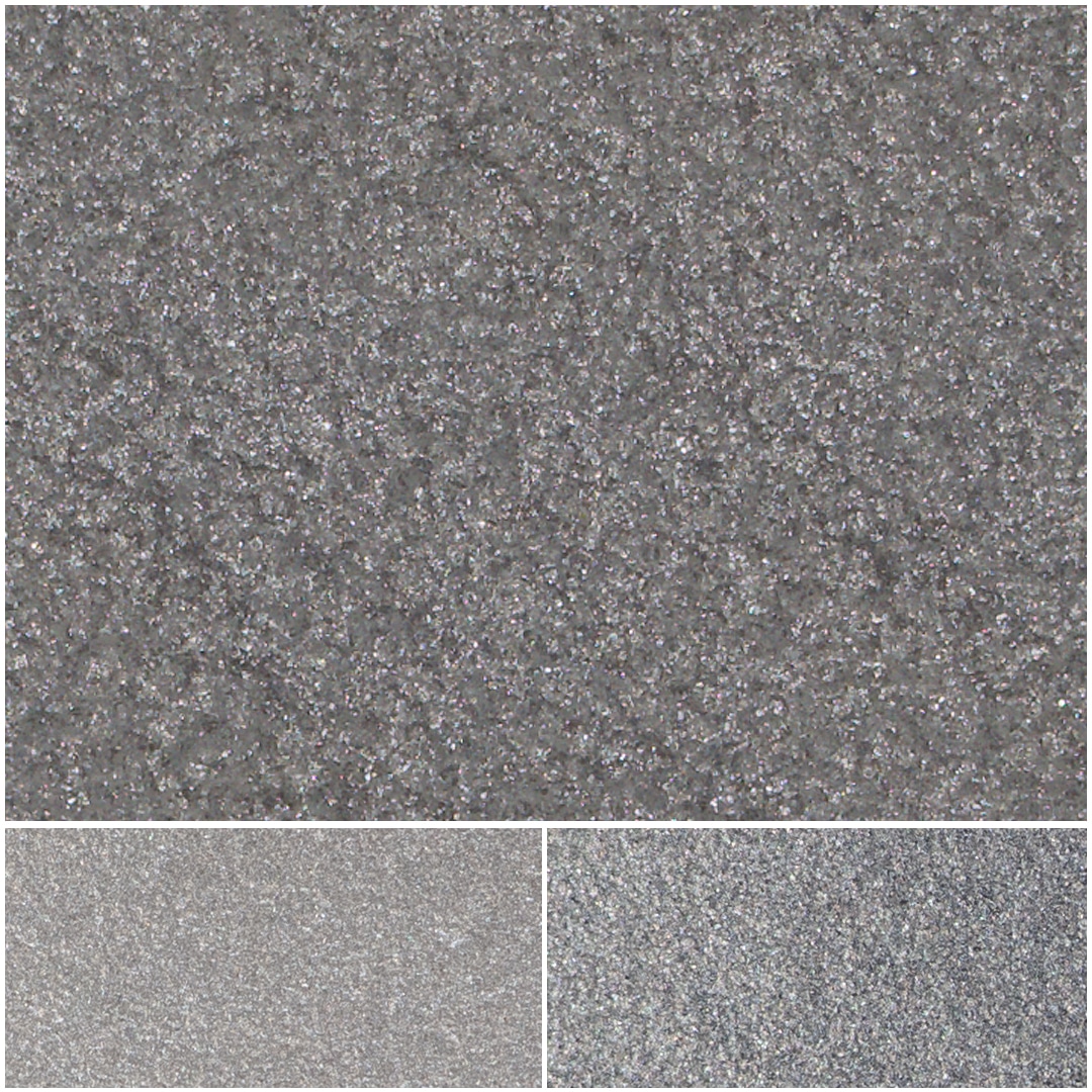 Fiesta Sparkle White stone surface with shimmering gray texture for modern designs.