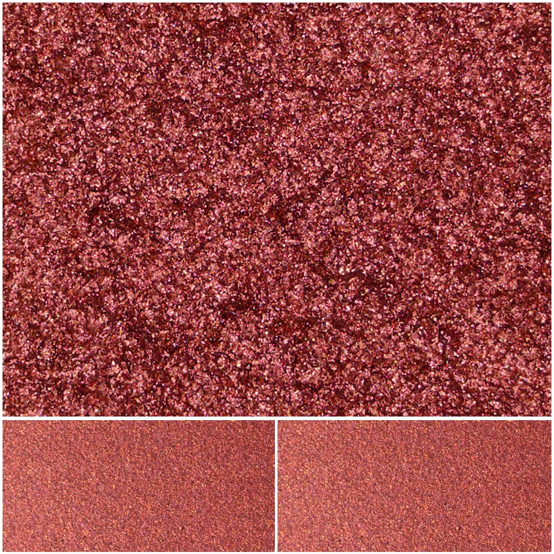 Vibrant red glitter with sparkling texture for makeup and crafts.