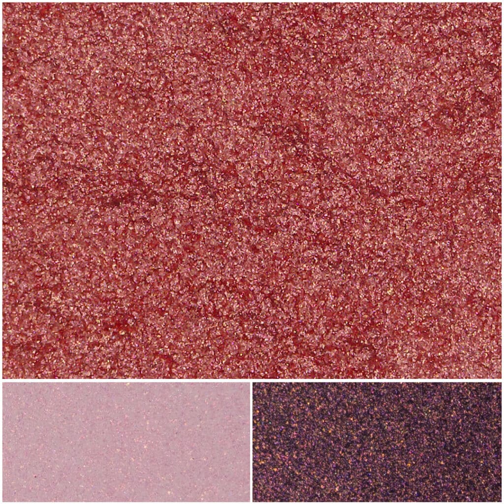 Deep pink shimmer powder ideal for vibrant makeup looks and artistic applications.