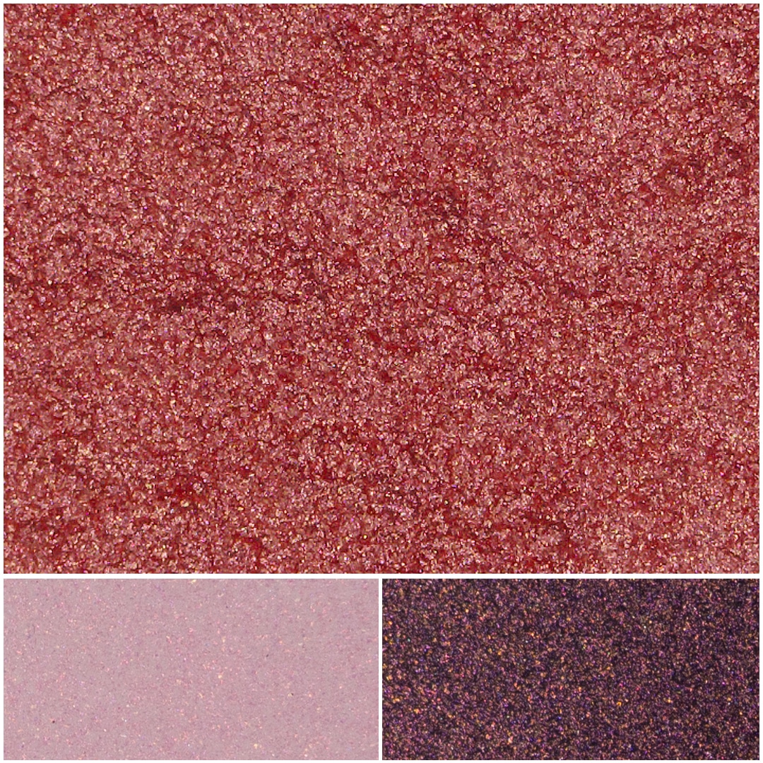Deep pink shimmer powder ideal for vibrant makeup looks and artistic applications.
