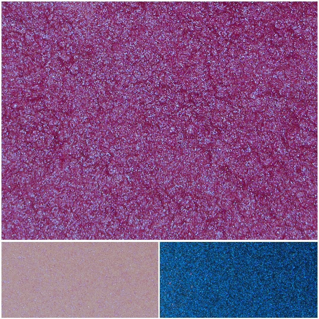 Vibrant Glamour Classic R-B glitter shades in pink, beige, and blue textures.