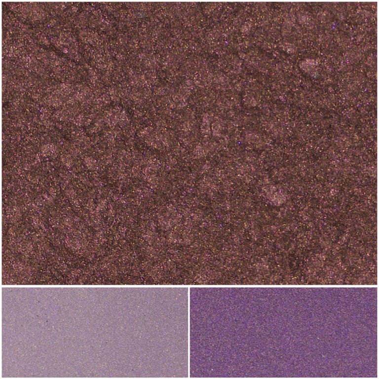 Rich red glamour and grunge eyeshadow pigments with shimmering purple undertones.