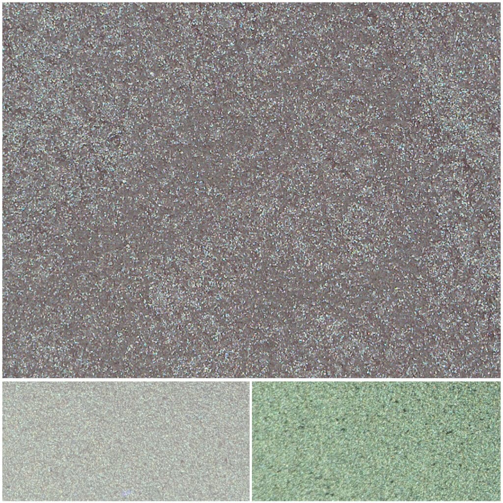 Glamour Interference Green texture pattern with subtle shimmering details in three shades.