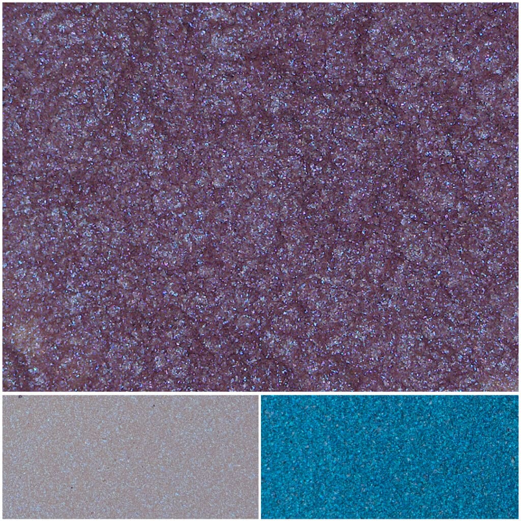 Vibrant glittering textures in purple, beige, and teal for creative artistic projects.