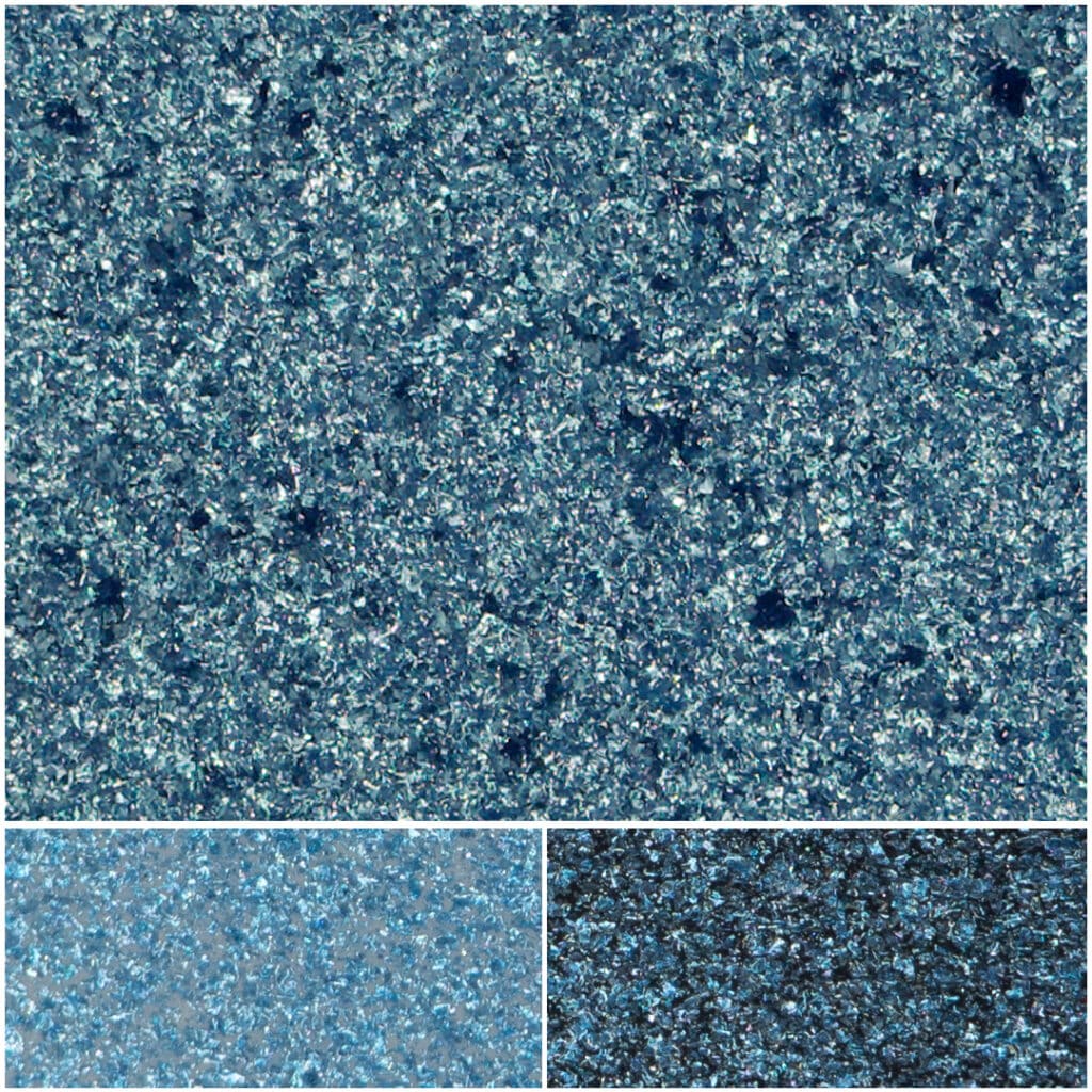 Sparkling blue glitter texture for glamorous party decorations and creative projects.
