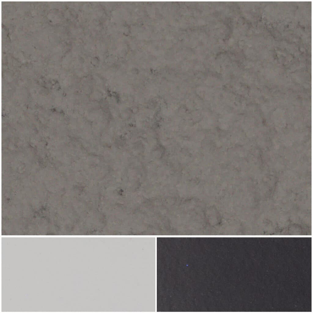 Sleek Impact Satin Mica surfaces in gray tones for modern design applications.