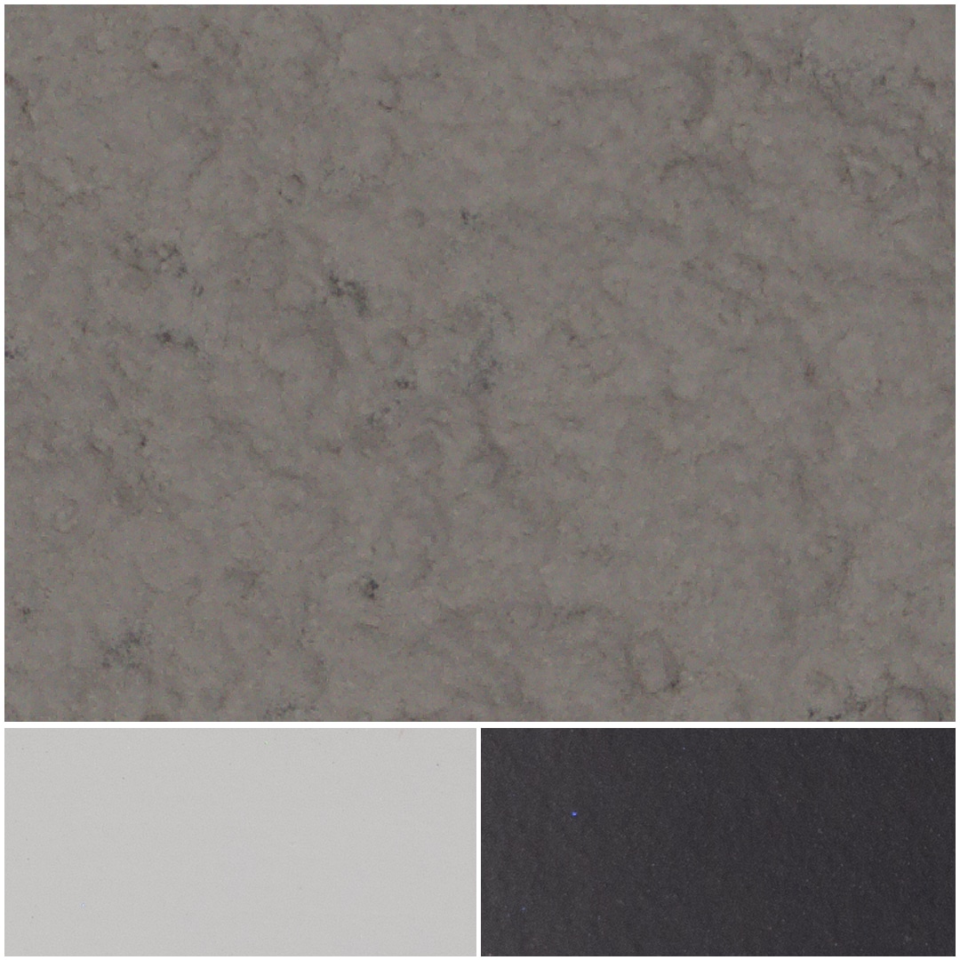 Sleek Impact Satin Mica surfaces in gray tones for modern design applications.